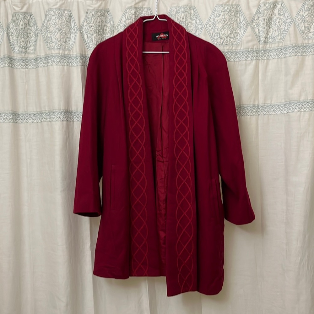 Nordic Cranberry Red Wool Coat